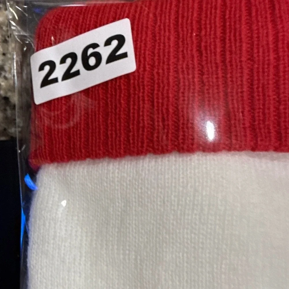 Wheres Waldo Red White Striped Knit Beanie Pom Pom Hat Costume Accessory 2262